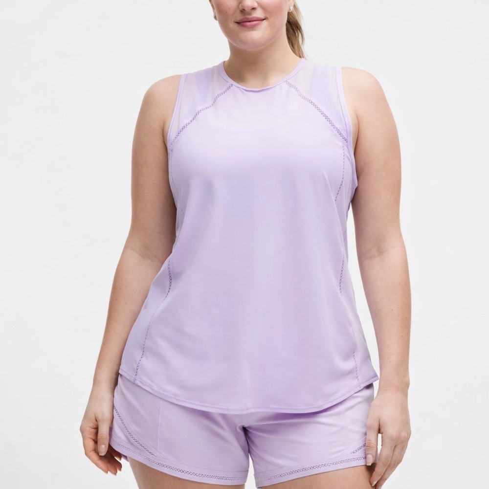 Lululemon Sculpt Tank Top Lace Trim 💜 NWT Size 14 Lavender Frost